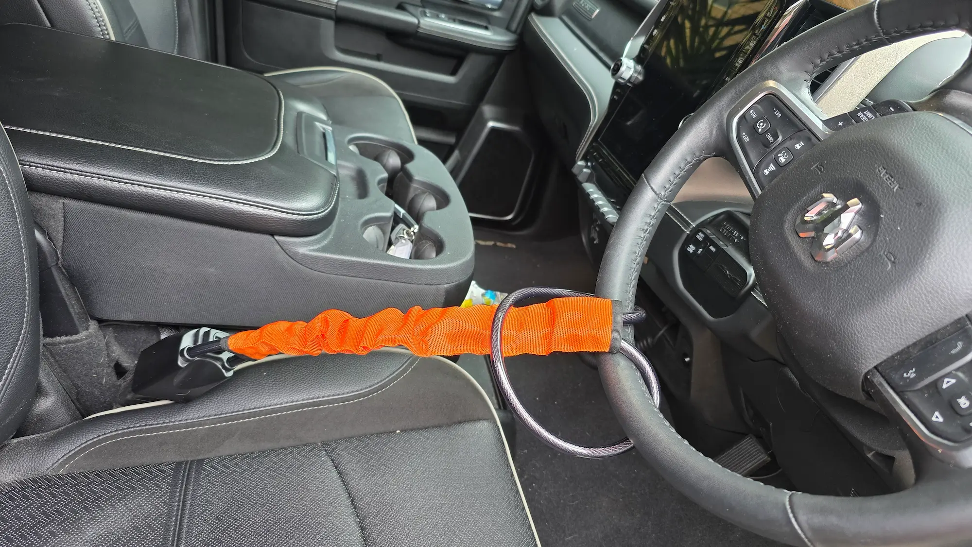 steering wheel lock Australia fitted to Ram 2500